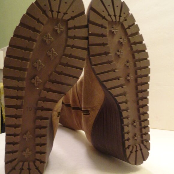 Splendid LL1557 Cleveland Light Brown tall boot size 10 brown suede wedge heel - Picture 5 of 8